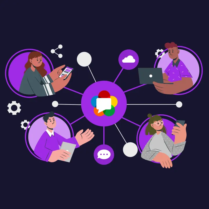Illustration of WebRTC screen sharing implemented with JavaScript